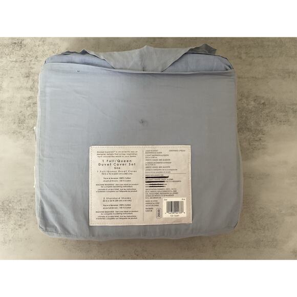 Global Caravan Goa Blue Flora 3 Piece Full/ Queen Duvet & 2 Sham Set - Picture 2 of 3